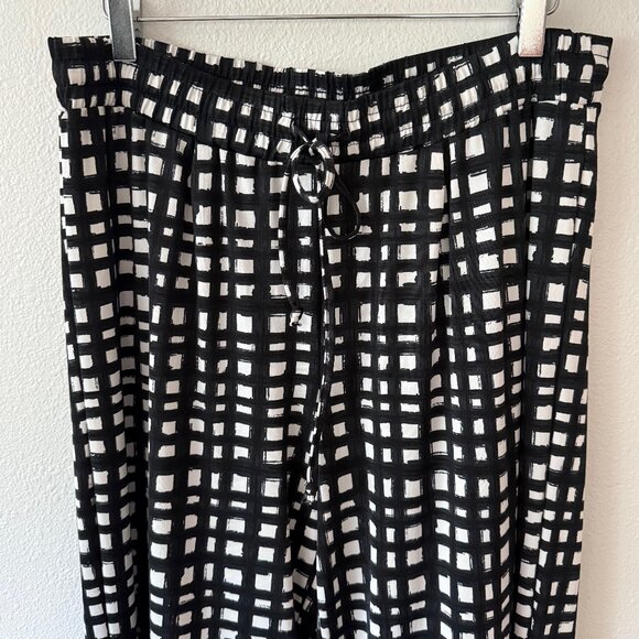 Zac & Rachel Checkered Pull On Elastic Waist Wide Leg‎ Pants Size M - Picture 3 of 8